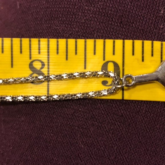 3/$32 VTG 90s Unisex Silver Tone 1.5" L Wishbone Pendant on 18" Necklace Chain - Picture 11 of 12